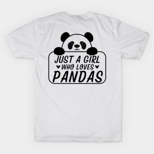 Just A Girl Who Loves Pandas Cute Panda Shirt Gift T-Shirt